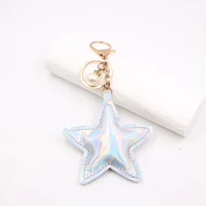 PU leer ster sleutelhanger pentagram tas bedel rugzak accessoire detail weergave