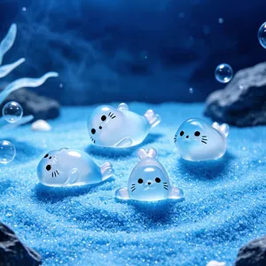 Niedliche leuchtende Robben Figuren für DIY Aquarium Landschaft und Desktop Dekoration.