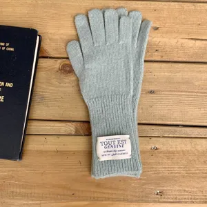 Gants en tricot 100% laine pure d'hiver chaud couleur unie compatibles écran tactile