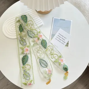 Embroidered lace trim ribbon for garment accessories Hanfu collar DIY sewing decor craft supply