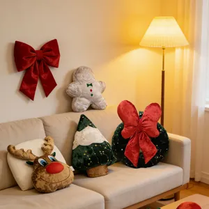 Weihnachten Weihnachtsmann Elch Weihnachtsbaum Kranz Lebkuchenmann Plüschtier Stoffpuppe Feiertag Heimdekoration Weihnachtsgeschenk