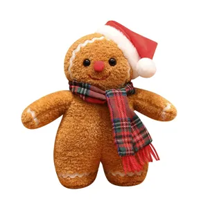Christmas gingerbread man plush toy holiday cute soft cushion sofa bedroom decoration gift