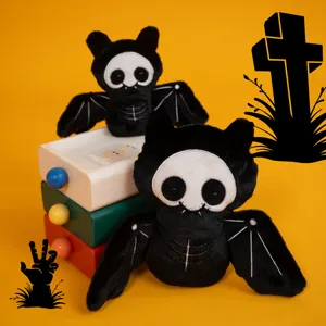 Creative Halloween black bat plush toy cute stuffed animal doll for kids gift 1pcs