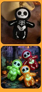 Discover the cute glowing skull plush keychain details, perfect for Halloween bag charms and gifts.