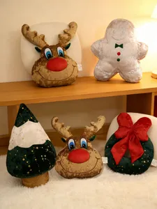 Weihnachts Pluesch Kissen Set niedlich Rentier Lebkuchenmann Baum Weihnachtsgeschenk