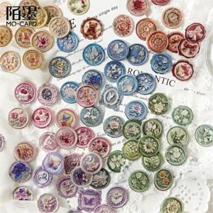 Pegatinas de Resina Epoxi 3D Retro Pegatinas Decorativas Artesanales Para Diario Scrapbooking Papelería