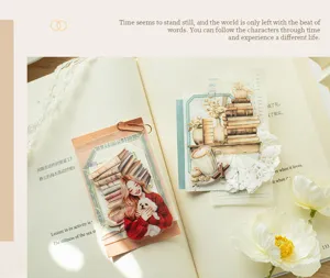 Reading corner PET stickers for journal DIY, cozy book scenery aesthetic stationery supplies.
