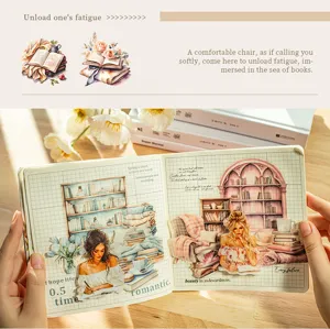 Cozy reading corner PET stickers journal DIY material decorative stickers for planning.