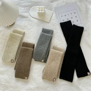 Women Solid Color Ribbed Knit Arm Sleeves Leg Warmers Winter Warm Soft Casual Fashion Accessories Daily Wear