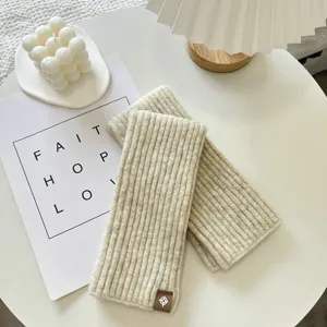 Long knitted leg warmers women winter warm solid color cozy soft ribbed arm sleeves chic aesthetic