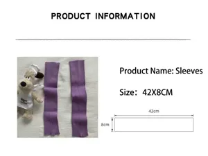 Manchettes en tricot violet pour femmes gants longs sans doigts automne hiver mode