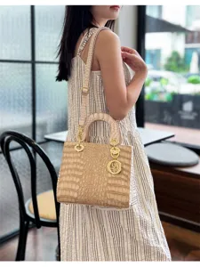 Elegant women crocodile pattern shoulder bag fashion top handle messenger handbag luxury style