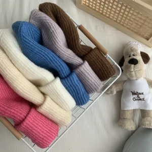 Femme Hiver Uni Bonnet Tricot Casual Chaud Doux Extensible Confortable Bonnet Maille Hiver