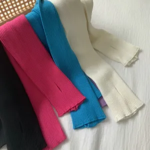 Manchons tricotés gants sans doigts hiver chaud chauffe-poignets pour les femmes