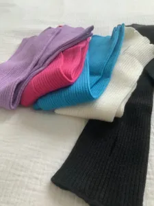 Gants sans doigts tricotés chauffe-bras manches longues automne hiver pour femmes filles