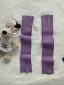 Mitaines tricotées violettes automne hiver gants sans doigts manches longues pour femmes filles