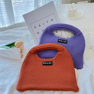 Minimalistische Strick Handtasche, große Kapazität Pendler Shopper, elegante geflochtene Tasche.
