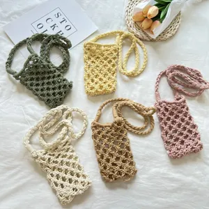 Geflochtene Baumwollseil Umhängetasche für Handy, stilvolle Sommertasche, lässige Handytasche neu.