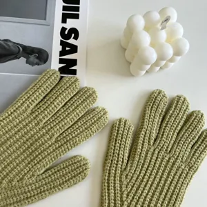 Effen gebreide handschoenen voor de winter, warme elastische touchscreen handschoenen unisex.