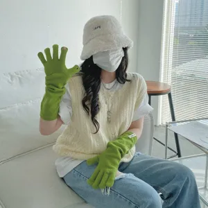 Damen winter grüne lange fingerlose gestrickte touchscreen handschuhe stilvoll warme stulpen