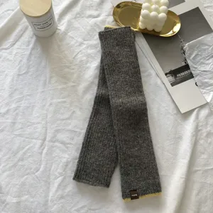 Winter knitted arm warmers fingerless gloves short thermal grey sleeves for women
