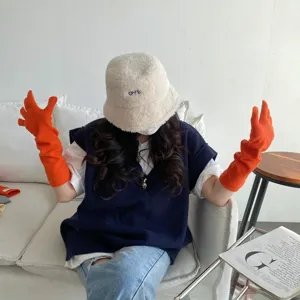 Gemütliche lange Winter Strick fingerlose Handschuhe für Damen, stilvolle Armwärmer.