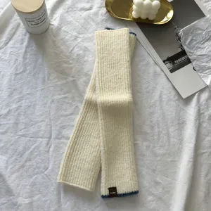 Autumn winter knitted half finger arm sleeves warm thick fingerless gloves for women