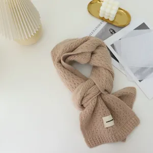 Écharpe en tricot uni confortable pour femme, écharpe d'hiver chaude et épaisse mode.