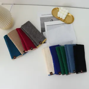 Knitted half-finger gloves short design stylish color-block wrist warmers for autumn winter