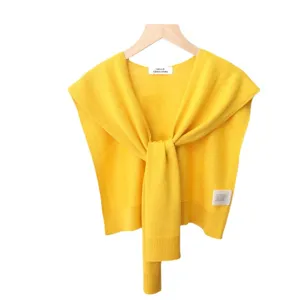 Einfarbiger Strick Fake Kragen Schal für Damen, leichtes Frühlings und Sommer Accessoire.