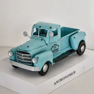 Modello di Camioncino in Ferro Vintage Decorazione per la Casa Statuetta di Auto in Metallo Artigianale Retrò per Ingresso Soggiorno