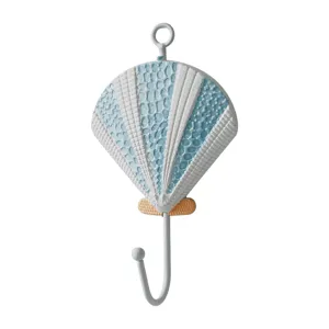 Crochet mural en fer style mediterraneen decoratif coquillage porte-manteau maison