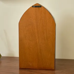Wooden gothic arch wall shelf crystal display rack vintage home decor wooden wall organizer