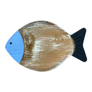 Mediterranean wooden creative 3D fish wall hanging decoration for living room kids room decor
