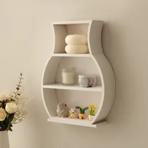 Skandinavisches Holz kreative Vasenform Wandregal schwebende Ablage Home Dekor Wand