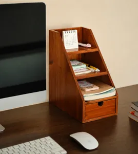 Organizzatore da scrivania in legno scatola di archiviazione multistrato per ufficio.
