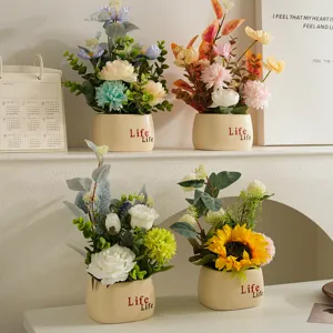 Nordic decorative artificial potted plant for office home desktop indoor green flowers decor