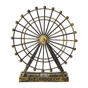 Ruota panoramica retrò in metallo decorazione da scrivania modello London Eye statuetta