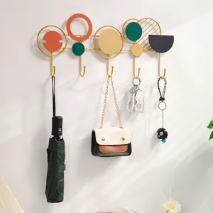 Perchero de pared geometrico moderno de metal y llavero para pasillo decoracion del hogar