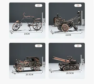 Retro handgefertigte Eisen Kunst Fahrzeug Modelle, Vintage Metalldekor für Zuhause Regal.