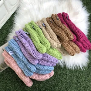 Colorful thick knit winter warm gloves for women and girls soft cozy cold weather gear