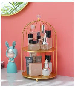 Nordisch Eisen Kunst Vogelkäfig Kosmetik Aufbewahrung Regal Schreibtisch Doppel Parfüm Regal