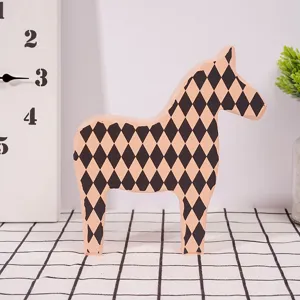 Nordic wooden horse figurine home decor desktop ornament living room bedroom display piece