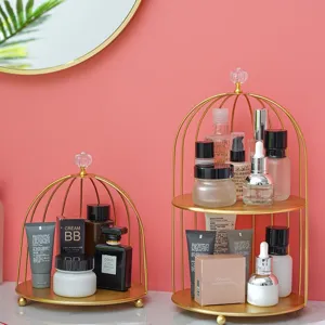 Skandinavischer Eisen Vogelkäfig Kosmetik Organizer Desktop Hautpflege Parfüm Display