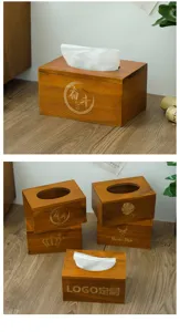Vintage wooden tissue box for living room desk home retro napkin holder decorative container
