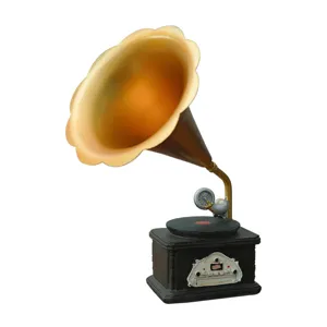 Vintage gramophone ornament retro phonograph decor for living room desk home decoration