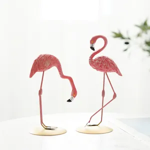 Creative Flamingo Resin Ornament Cute Animal Figurine Pink Desktop Decor Living Room Bedroom Home Decoration Gift