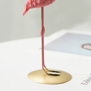 Pink flamingo resin ornament cute animal desktop display for home bedroom decor gift