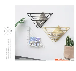 Nordic iron wall mounted book shelf minimalist magazine rack office storage organizer