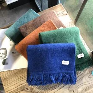 Damen Winter Einfarbig Warmer Schal Mode Lange Quaste Nackenwärmer Student Lässig Minimalistisch Accessoires
